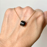 A-Grade Natural Light Black Jadeite Barrel Pendant No. 172491