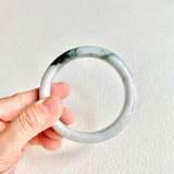 57.4mm A-Grade Natural Bluish Floral Modern Round Bangle No. 600159