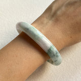 52.6mm A-Grade Natural Bluish Green Modern Round Bangle No. 152030