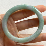 53.2mm A-Grade Natural Lavender Green Jadeite Modern Oval Bangle No. 152025