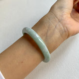 53.2mm A-Grade Natural Lavender Green Jadeite Modern Oval Bangle No. 152025