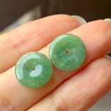 7 cts A-Grade Natural Imperial Green Jadeite Donut Pair No.180821