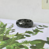 19.1mm A-Grade Natural Black Jadeite Abacus Ring Band (Faceted) No.162000