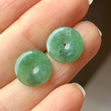 7 cts A-Grade Natural Imperial Green Jadeite Donut Pair No.180821