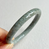 53mm A-Grade Natural Bluish Green Jadeite Traditional Round Bangle No. 152029