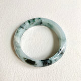 58mm A-Grade Natural Bluish Floral Round Bangle No. 600165