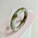 54mm A-Grade Natural Bluish Green Brown Traditional Round Bangle No. 152027