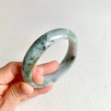 58.6mm A-Grade Natural Bluish Green Modern Round Bangle No. 600166