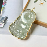 Setting balance A-Grade Natural Jadeite Goddess of Mercy Pendant No.600175