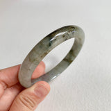 56.3mm A-Grade Natural Green Grey Modern Round Bangle No. 600121