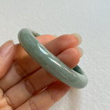 52.4mm A-Grade Natural Bluish Green Jadeite Modern Round Bangle No. 600153