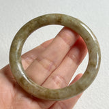 50.1mm A-Grade Natural Greenish Yellow Jadeite Traditional Round Bangle No. 152032