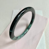 SOLD OUT: 61.8mm A-Grade Natural Black Bluish Green Modern Round Bangle No. 152026