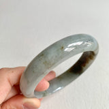 57.8mm A-Grade Natural Bluish Grey Modern Round Bangle No. 600157