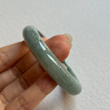 52.4mm A-Grade Natural Bluish Green Jadeite Modern Round Bangle No. 600153