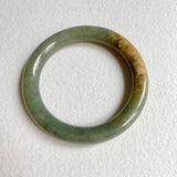 53.1mm A-Grade Natural Yellowish Green Brown Traditional Round Bangle No. 152028