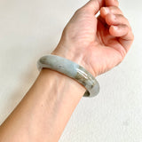 57.8mm A-Grade Natural Bluish Grey Modern Round Bangle No. 600157