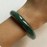 52.4mm A-Grade Natural Bluish Green Jadeite Modern Round Bangle No. 600153