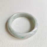 58.6mm A-Grade Natural Green Floral Modern Round Bangle No. 600123