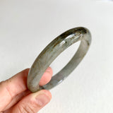 56.3mm A-Grade Natural Green Grey Modern Round Bangle No. 600121