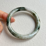 52.6mm A-Grade Natural Bluish Green Modern Round Bangle No. 152030