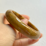 55.2mm A-Grade Natural Brown Jadeite Modern Round Bangle No. 600146