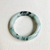 58mm A-Grade Natural Bluish Floral Round Bangle No. 600165