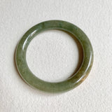 53.1mm A-Grade Natural Yellowish Green Brown Traditional Round Bangle No. 152028