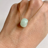 A-Grade Natural Light Green Jadeite Barrel Pendant No. 172497