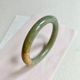 53.1mm A-Grade Natural Yellowish Green Brown Traditional Round Bangle No. 152028