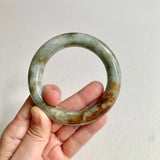 54mm A-Grade Natural Bluish Green Brown Traditional Round Bangle No. 152027