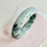 58mm A-Grade Natural Bluish Floral Round Bangle No. 600165