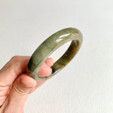 52.8mm A-Grade Natural Greenish Brown Modern Round Bangle No. 600150