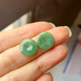 7 cts A-Grade Natural Imperial Green Jadeite Donut Pair No.180821