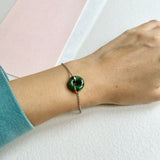 A-Grade Natural Dark Green Jadeite Bagel Bracelet No.190444