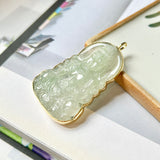 Setting balance A-Grade Natural Jadeite Goddess of Mercy Pendant No.600175