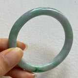 53.2mm A-Grade Natural Lavender Green Jadeite Modern Oval Bangle No. 152025