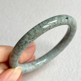 53mm A-Grade Natural Bluish Green Jadeite Traditional Round Bangle No. 152029