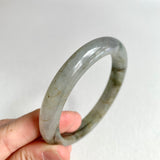 56.3mm A-Grade Natural Green Grey Modern Round Bangle No. 600121