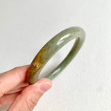 53.1mm A-Grade Natural Yellowish Green Brown Traditional Round Bangle No. 152028