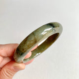 52.8mm A-Grade Natural Greenish Brown Modern Round Bangle No. 600150