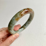 54mm A-Grade Natural Bluish Green Brown Traditional Round Bangle No. 152027