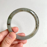 56.3mm A-Grade Natural Green Grey Modern Round Bangle No. 600121