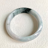 57.4mm A-Grade Natural Bluish Floral Modern Round Bangle No. 600159