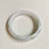 58.1mm A-Grade Natural White Green Modern Round Bangle No. 600145