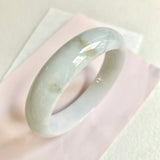 58.1mm A-Grade Natural White Green Modern Round Bangle No. 600145