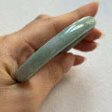 53.2mm A-Grade Natural Lavender Green Jadeite Modern Oval Bangle No. 152025