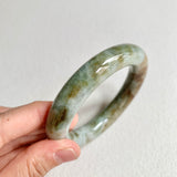 54mm A-Grade Natural Bluish Green Brown Traditional Round Bangle No. 152027