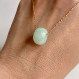 A-Grade Natural Light Green Jadeite Barrel Pendant No. 172497