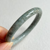 53mm A-Grade Natural Bluish Green Jadeite Traditional Round Bangle No. 152029